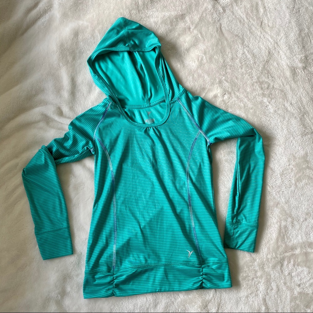 Old Navy Active Youth Kids‎ Girls Teal Hoodie Sweatshirt Medium Size 8